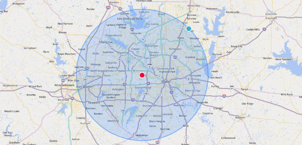 Delivery Radius Map